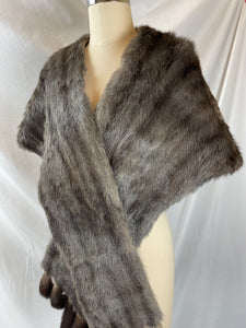 Grey Metal Dyed Marmot Stole, with Fingers
